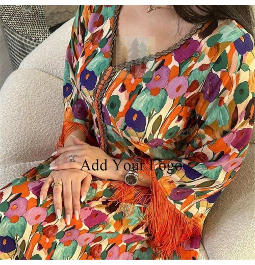 Muslim Printed Casual Women's Clothing Arab Robe Women Muslim Printed Casual Women's Clothing Arab Robe Women
