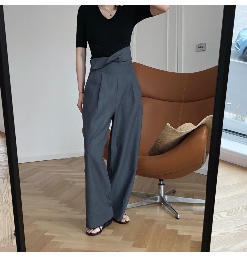 Wholesale 2023 Spring New European and American High Waist Straight Leg Wide Leg Loose Slim Fashion Casual Women's Pants Wholesale 2023 Spring New European and American High Waist Straight Leg Wide Leg Loose Slim Fashion Casual Women's Pants