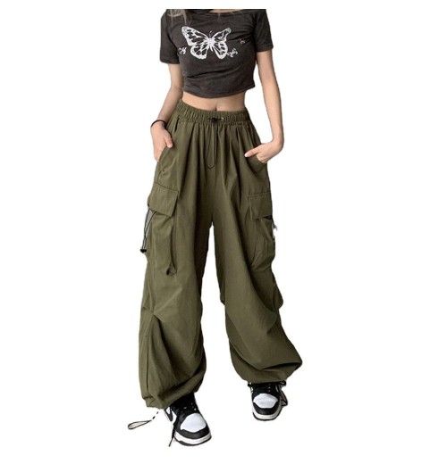 Custom Women's Summer Cargo Trousers Plus Size Streetwear Retro Casual Draped Loose Wide Leg Pants Anti-Pilling Feature Custom Women's Summer Cargo Trousers Plus Size Streetwear Retro Casual Draped Loose Wide Leg Pants Anti-Pilling Feature