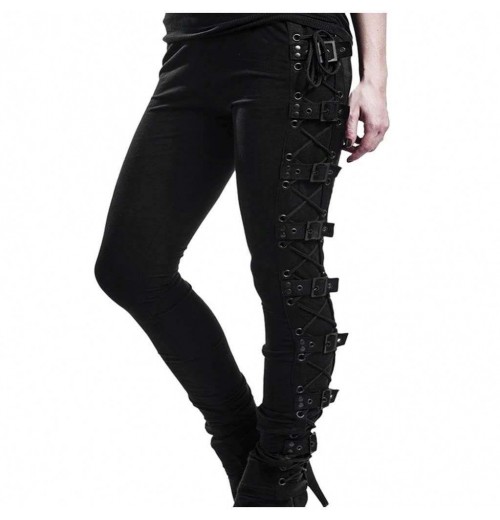 women's pants & trousers gothic chains punk buckles street cargo patalones black pants legging S-5XL women's pants & trousers gothic chains punk buckles street cargo patalones black pants legging S-5XL
