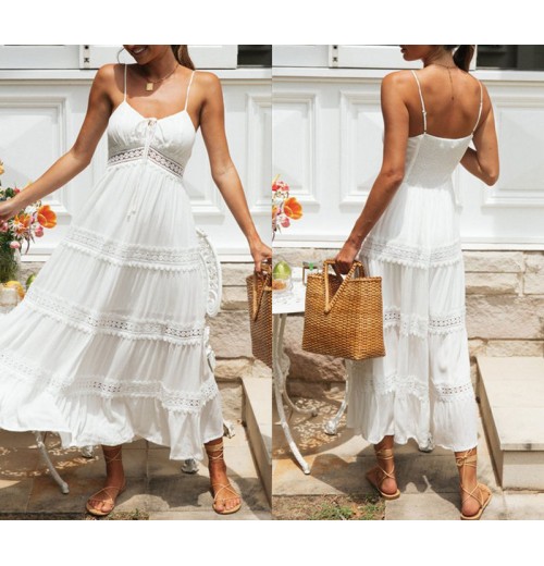 Fashion Women Clothing Dress New Summer Casual Long Dress 2022 Women's French Romantic White Suspender Dress For Women Fashion Women Clothing Dress New Summer Casual Long Dress 2022 Women's French Romantic White Suspender Dress For Women
