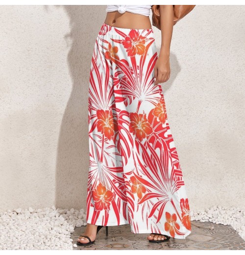 Customizable Women's Tropical Floral Print Loose Wide Waist XL Pants Customizable Women's Tropical Floral Print Loose Wide Waist XL Pants